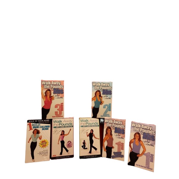 Leslie Sansone Walk Away The Pounds For Abs Lot Of 7 Vhs - Picture 1 of 12